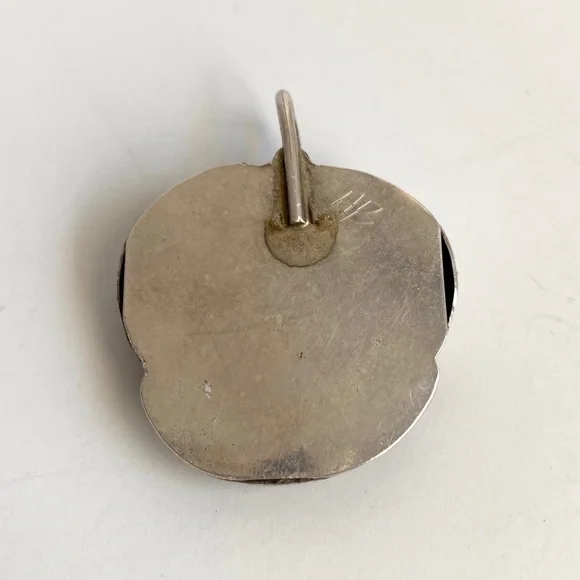 Vintage Turquoise Silver Pendant Necklace Handmade - Picture 6 of 9